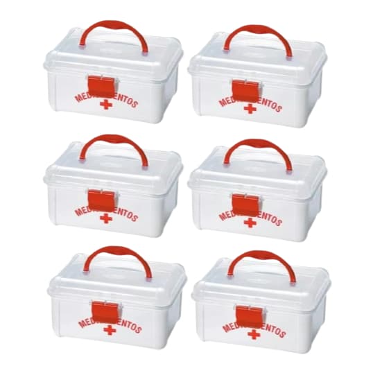Kit 6 Maletas P/ Medicamentos 19x16x10cm Primeiros Socorros