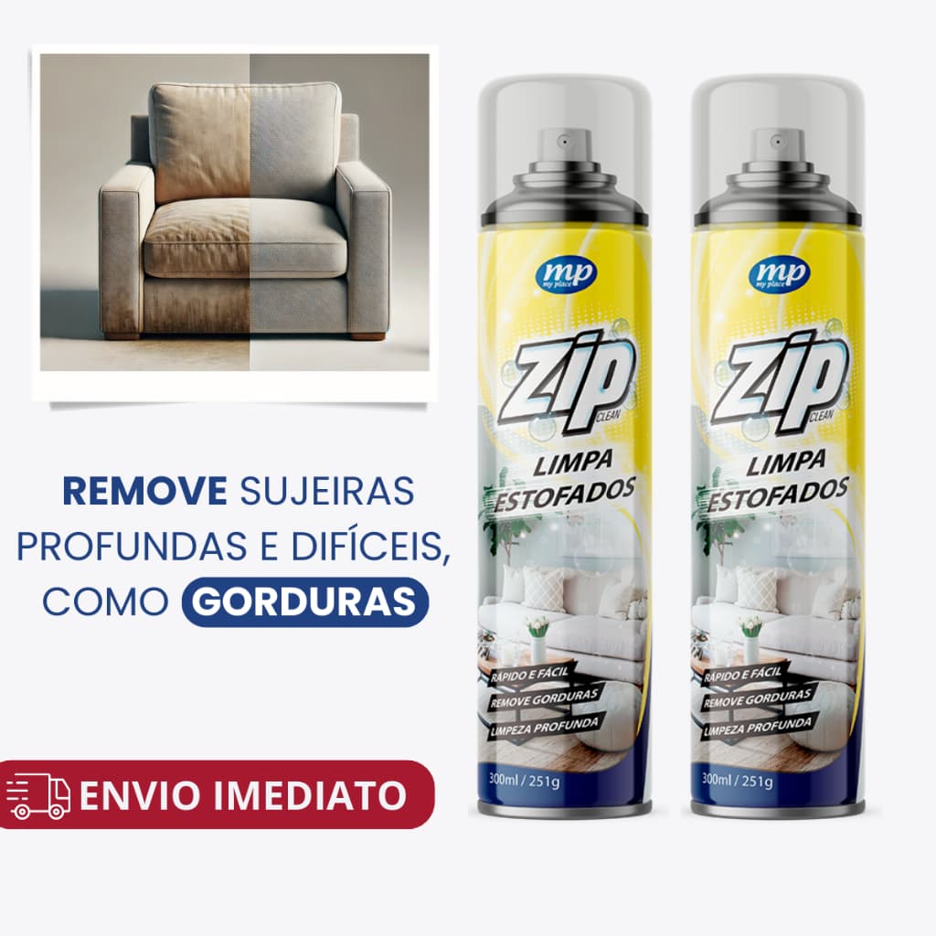 Limpa Estofados Spray Zip 300ml My Place Carro Sofá Tapete Colchão Almofada