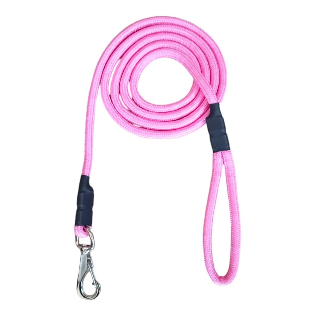 Guia Para Cachorros Com 2 Metros Na Cor Rosa Mosquetão Inox