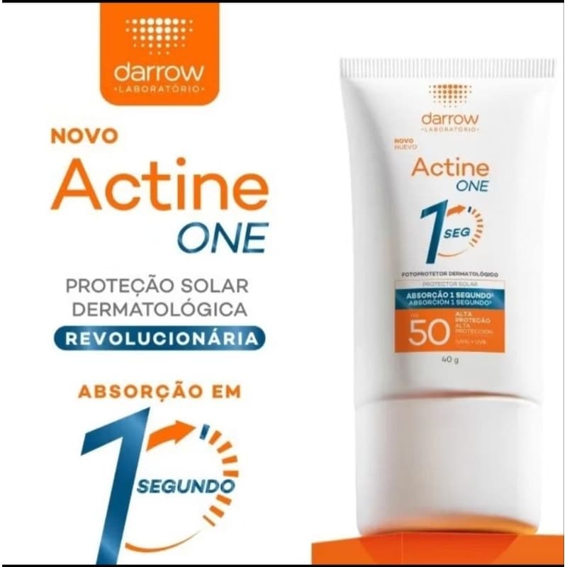 Protetor Solar Facial Actine One FPS 50 sem Cor 40 g - 1Un (val:2028)