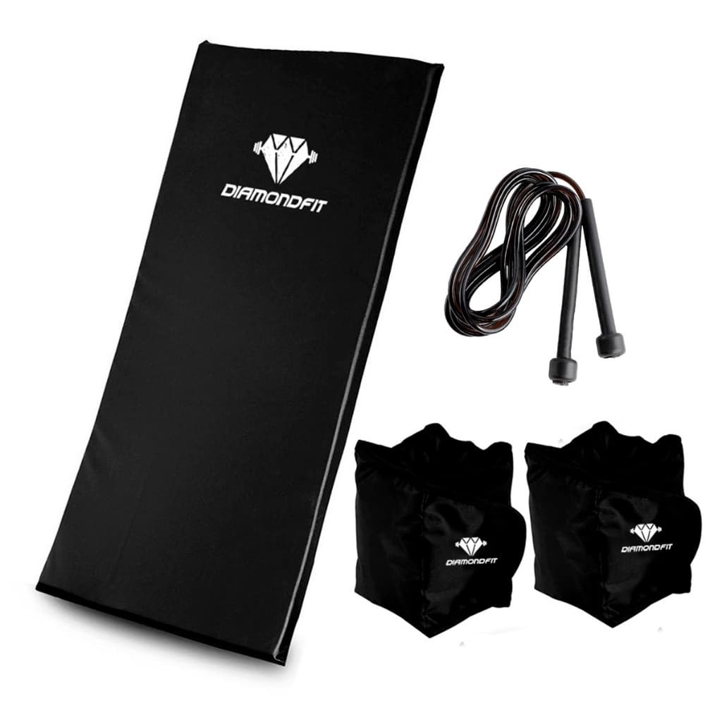 Kit Treino Casa Colchonete +Caneleira Tornozeleira +Corda Pular Perda Peso Musculação Academia