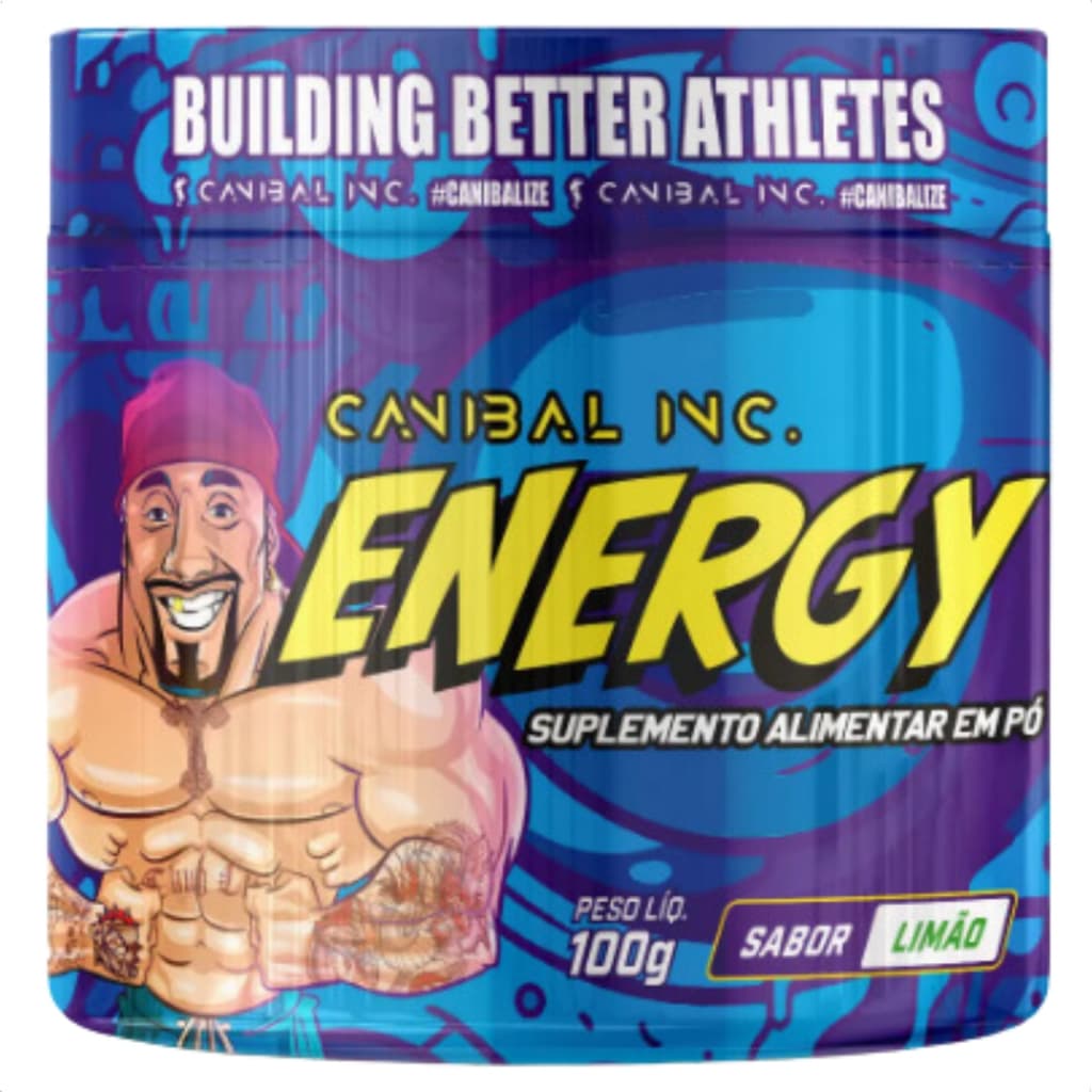 Pré Treino Energy Canibal 100g Energia Força Resistência Pré-Treino em Pó Alta Performance Treino