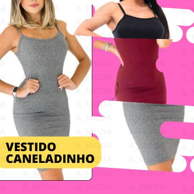 Vestido Curto Alcinha Canelado Moda Verão vestido feminino vestido de alça midi