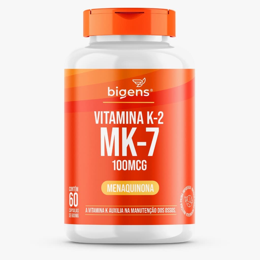 Vitamina K2 Mk-7, (Mk7) 100 Mcg, 60 cápsulas, Bigens