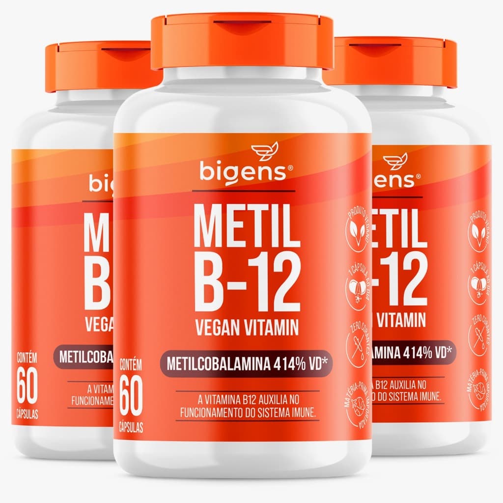 BIGENS KIT 3X METIL B12 VEGANA, VITAMINA METILCOBALAMINA 60CAPS BIOGENS