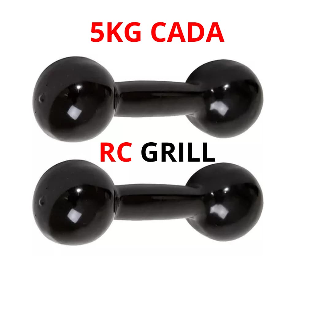 Par Halteres 5kg Emborrachado Bola Academia (Envio imediato)