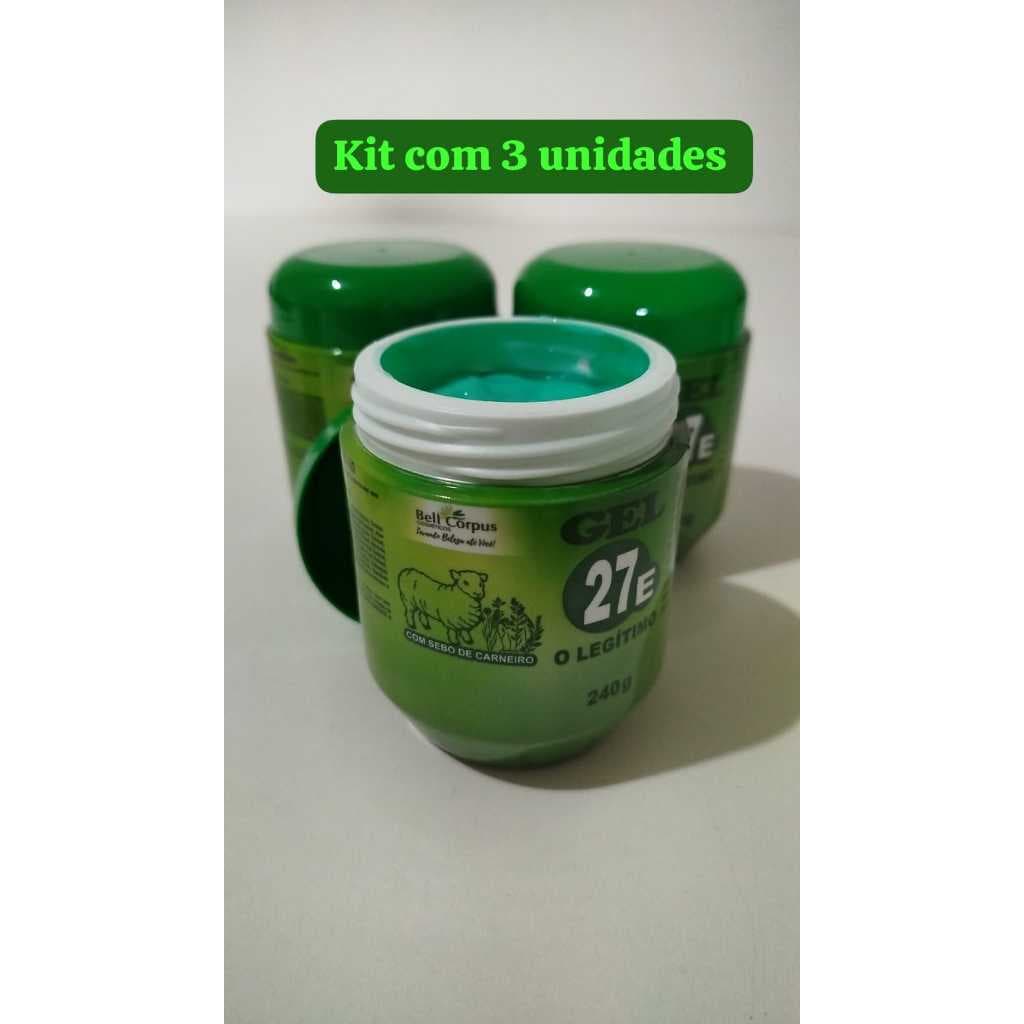 Kit com 3 unid Gel massageador 27 Ervas - ORIGINAL Bell Corpus - 240g, massagem relaxante muscular.