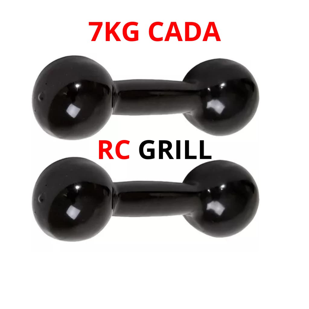Par Halteres 7kg Emborrachado Bola Academia (Envio imediato)