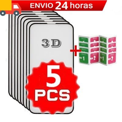 Kit 5 Película De Vidro 3D Temperado Para Samsung M10/M12/M13/M14/M20/M21s/M22/M23/M31/M32/M33/M34/M51/M52/M53/M54/M62