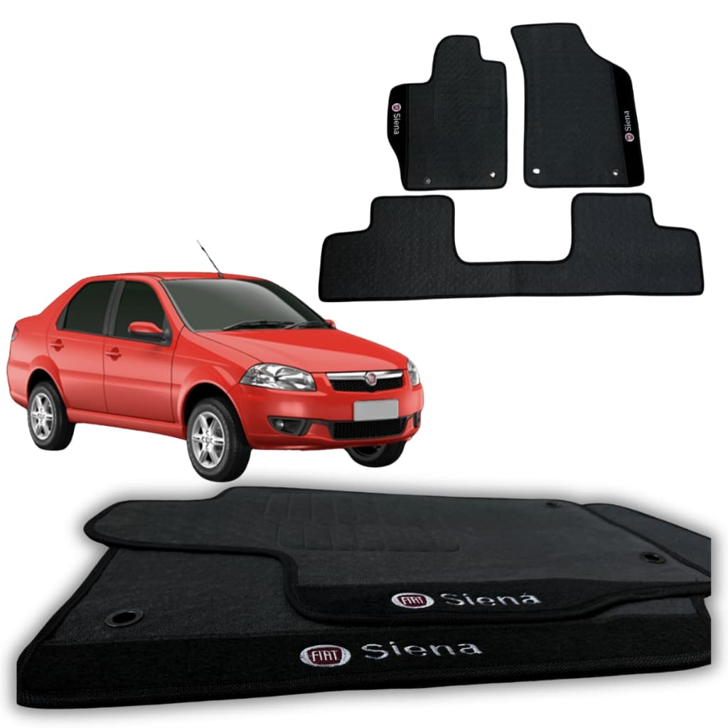 Jogo Tapete Automotivo Fiat Siena 2013 até 2016 de Borracha automotivo