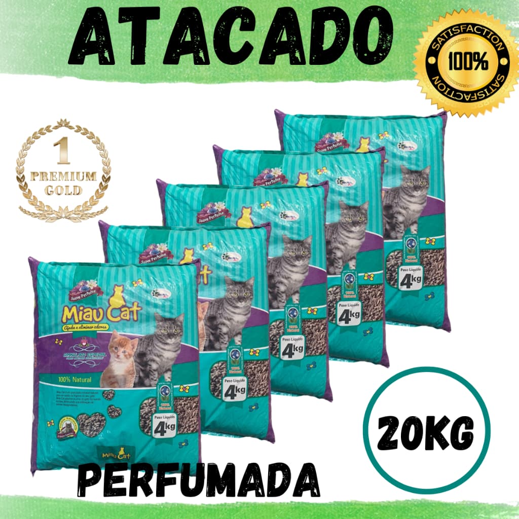 Atacado Areia De Gato Pacotes Areia Sanitária Antiodor Tira Cheiro Miaucat Gatos 100% Natural