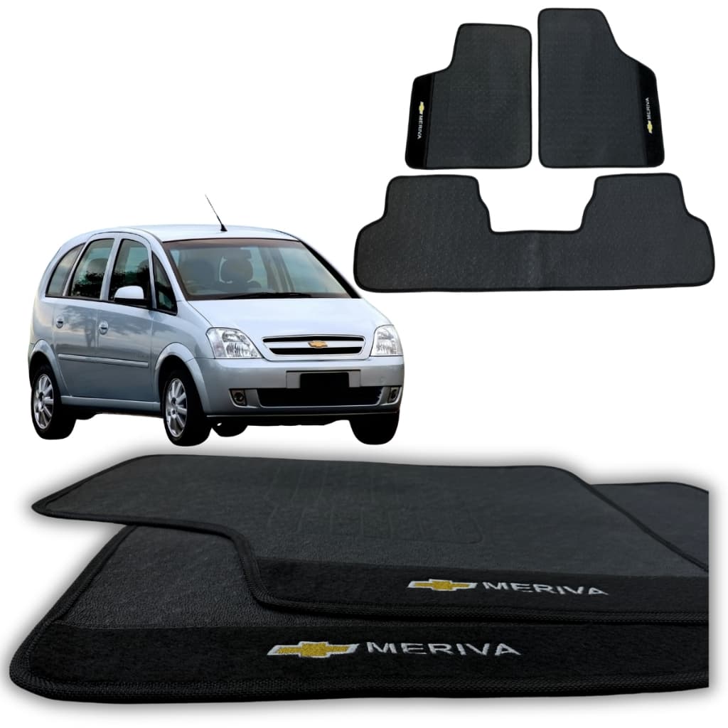 Tapete  automotivo de borracha carro carpete personalizado resistente chevrolet MERIVA 2002 á 2012