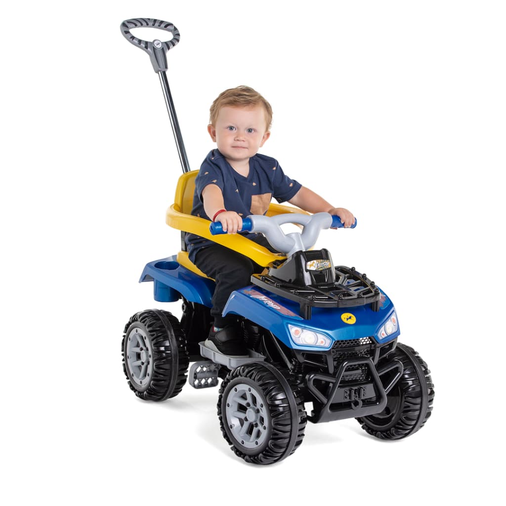 Quadriciclo Motoca Carrinho de Passeio Infantil Cross Up Calesita Com Haste Empurrador Proteção para Chuva