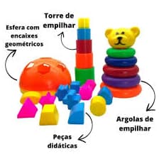 Brinquedo Baby Toys Set Educativo Didático Encaixe Bebê- Brinquedos Pica-Pau
