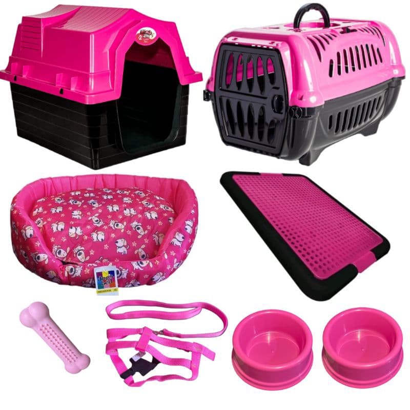 Kit Cachorro Completo Cama Pet Sanitário Canino Comedouro Pequeno