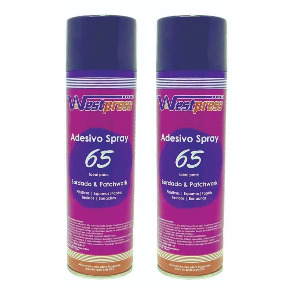 2 Colas Spray Temporária Westpress Para Tecidos Papeis Patchwork 500ml