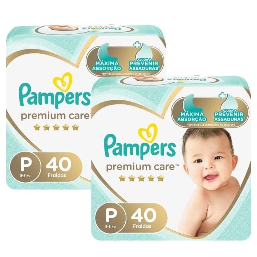Kit fralda Pampers Premium Care Mega Tamanho P 80 Unidades
