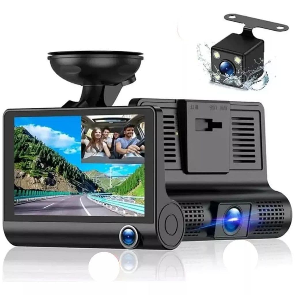 Câmera Veicular p/ Carro / Uber /  Gravação Full Hd Frontal/Traseira/Interna/Visão/noturna Lcd 4