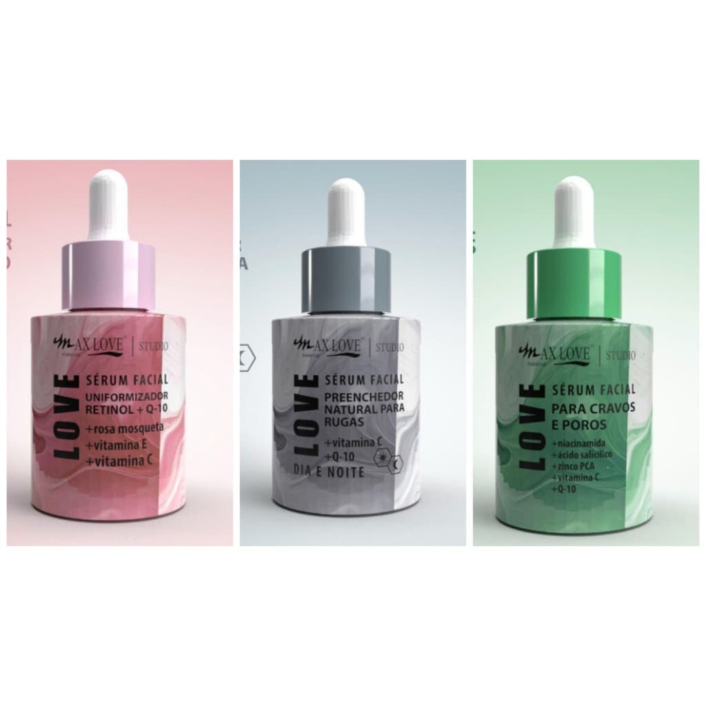 Sérum Facial 30ml Vitamina C Ácido Hialurônico Retinol Q10 Rosa Mosqueta Antiidade Clareador Antiacne Redutor de Poros H