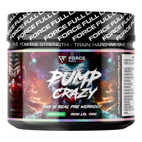 Pré Treino 150g Pump Crazy Beta Alanina, Cafeína, Taurina, Arginina Sabor Maça Verde - Force Full Labz