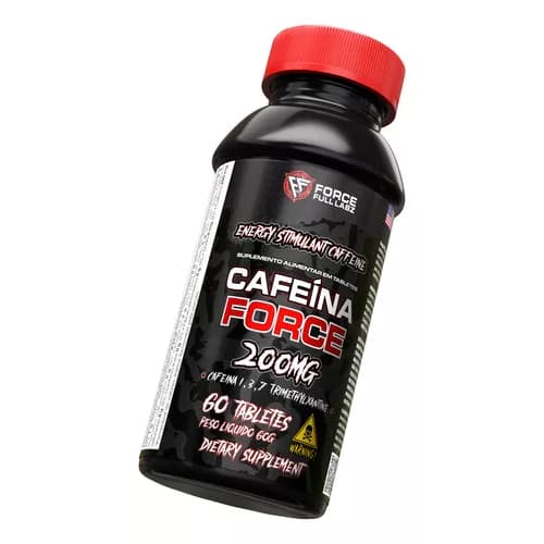 Cafeína Force 60 Caps - 200mg - Termogênico Pré Treino - 100% Pura - Force Full Labz