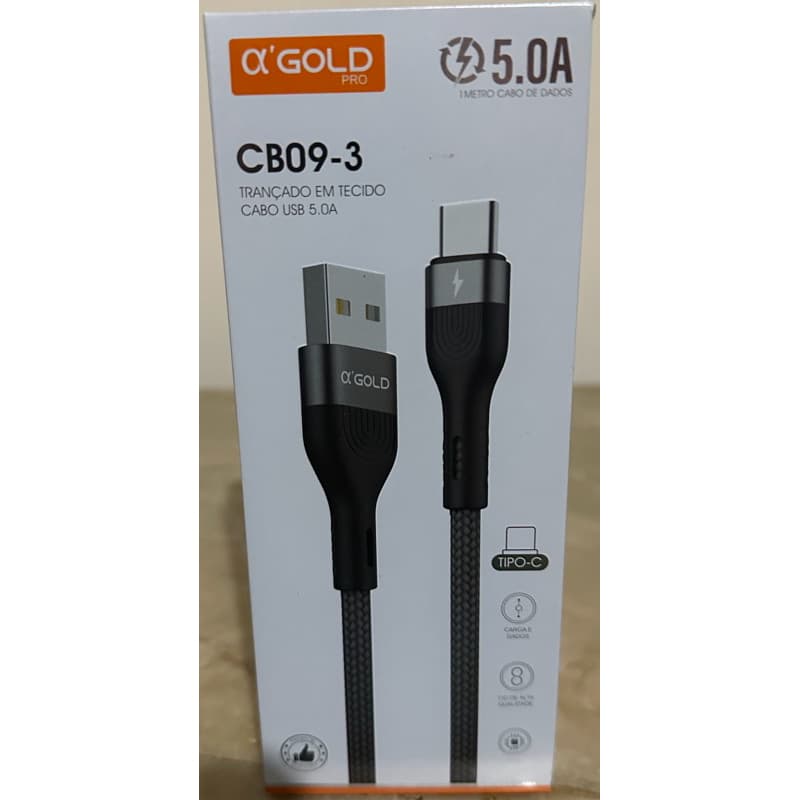 Cabo Usb Tipo C Turbo Power 5A Android Carregamento Rapido Celulares