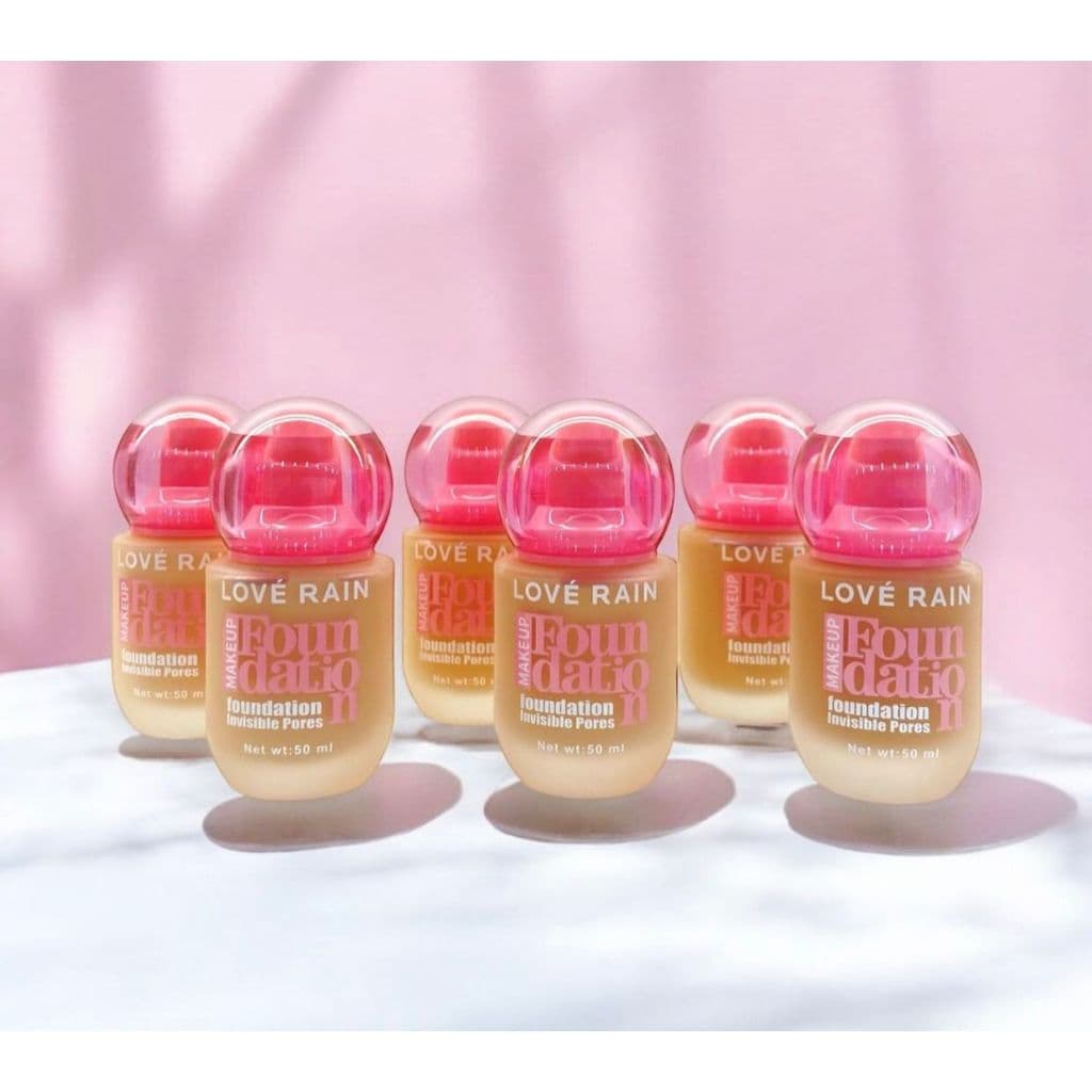 Base Líquida Make Up Foundation Disfarce de Poros Lové Rain