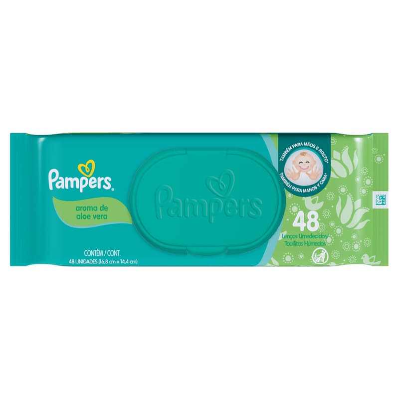 Lenço Umedecido/ Toalha Umedecida Pampers 48 unidades aloe vera