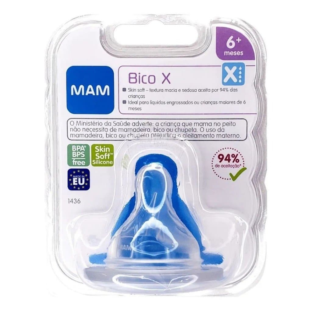 Bico Mamadeira 6m+ Fluxo X Super Rápido Original MAM 1 Unidade
