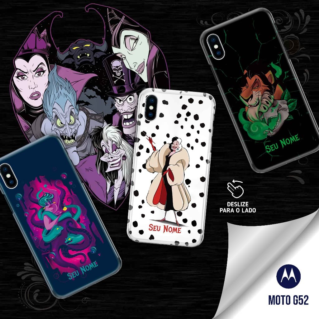 Capa Capinha  - Moto G52 / Moto G82 - Vilões Disney Personalizados