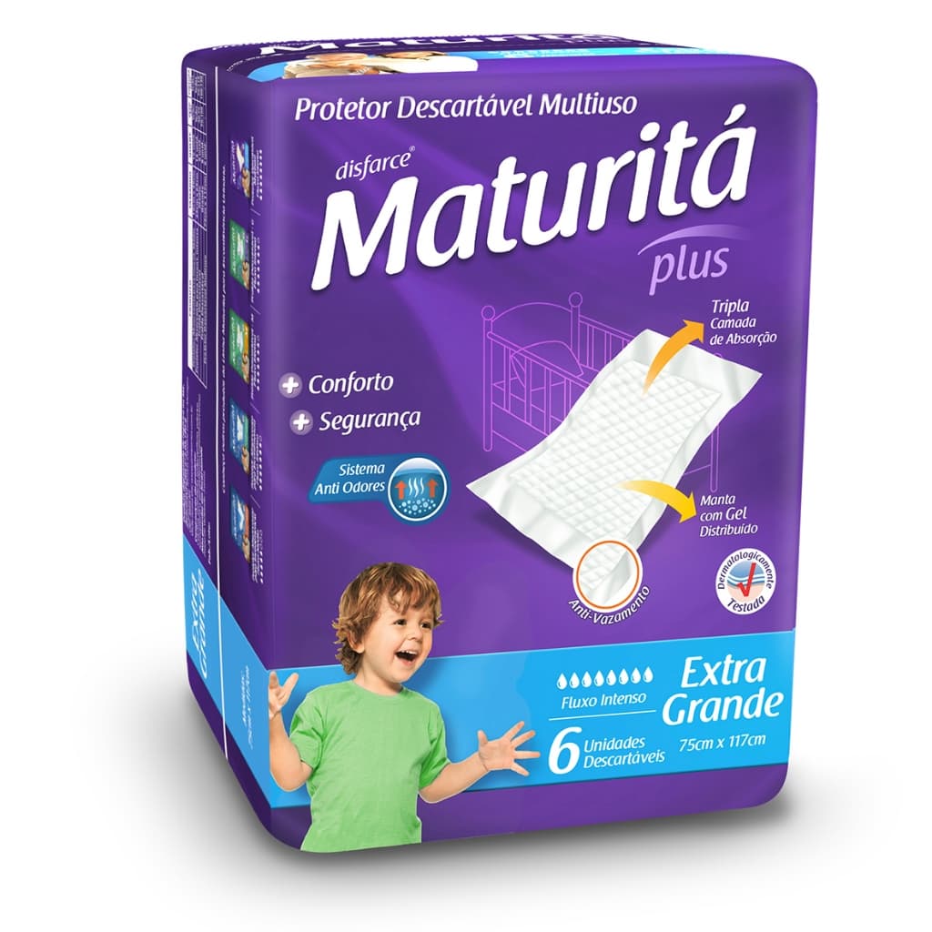 Disfarce Maturitá Plus - Protetor Descartável Multiuso - Tamanho EG - 06 Pacotes - 36 Unidades - Cod 1216
