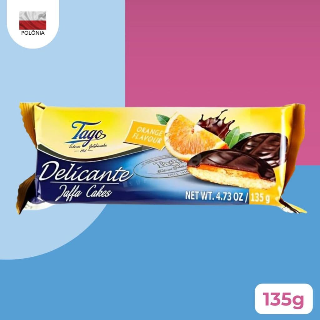 Biscoito Chocolate com Laranja Coberto Tago 135g - Importado Polônia