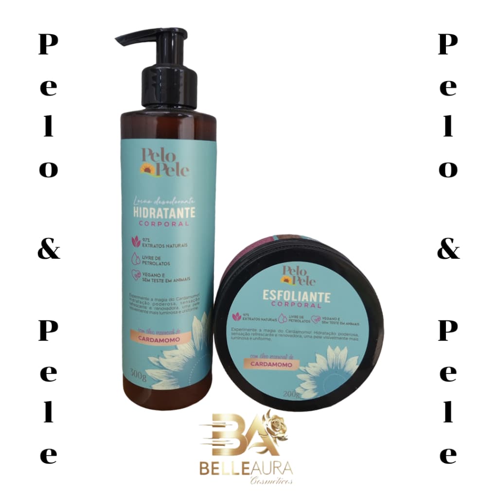 Lançamento Pelo e Pele - Kit Hidratante Corporal Cardamomo (300g) e Esfoliante Corporal Cardamomo (200g)