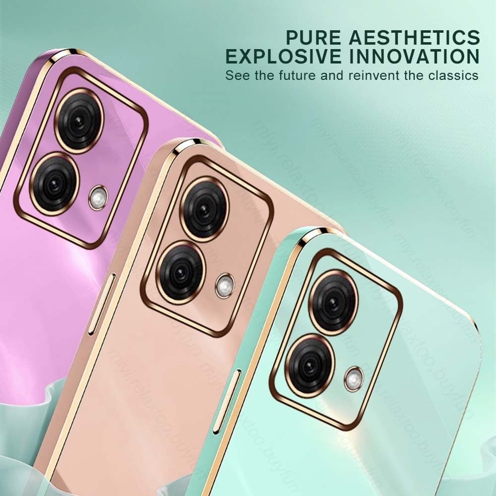 Capa Capinha Moto G8,G9PLAY,G13,G23,G53,G73,G22,G32,G42,G52,G62,G82,E7PLUS,E13,E22,E32 Borda Dourada