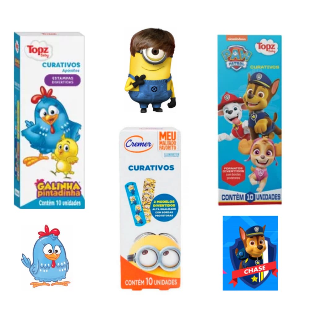 Kit com 3 caixas  de Curativo infantil  com 10  Unidades cada.