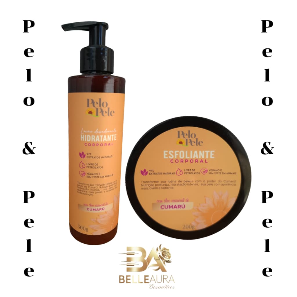Lançamento Pelo e Pele - Kit Hidratante Corporal com Cumarú (300g) e Esfoliante Corporal com Cumarú (200g)