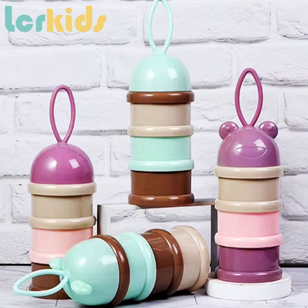 Potes Empilhável Dosador Leite Em Pó Guarda Frutas Lanches Bolachas Snack Infantil Lcrkids
