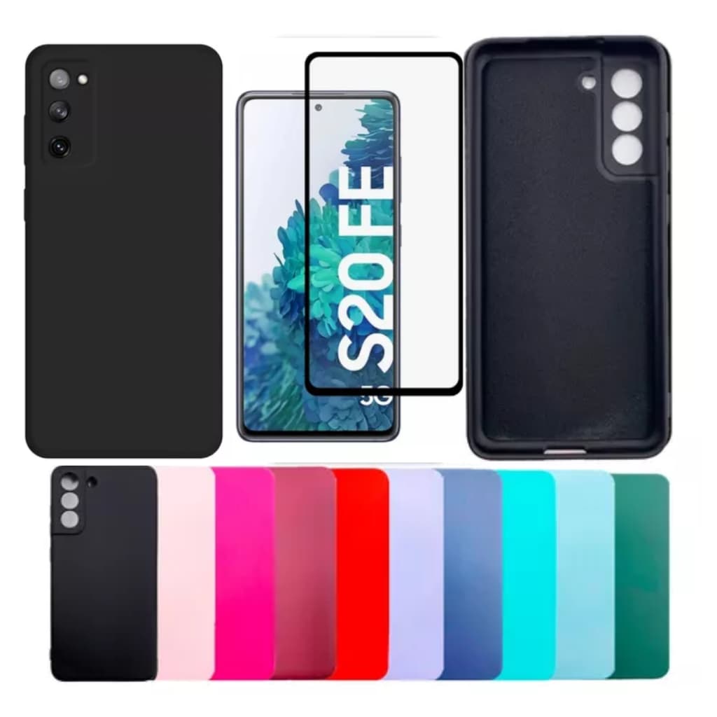 Pelicula Vidro 3D Samsung S20 Fe + Capinha Aveludada Colorida Capa