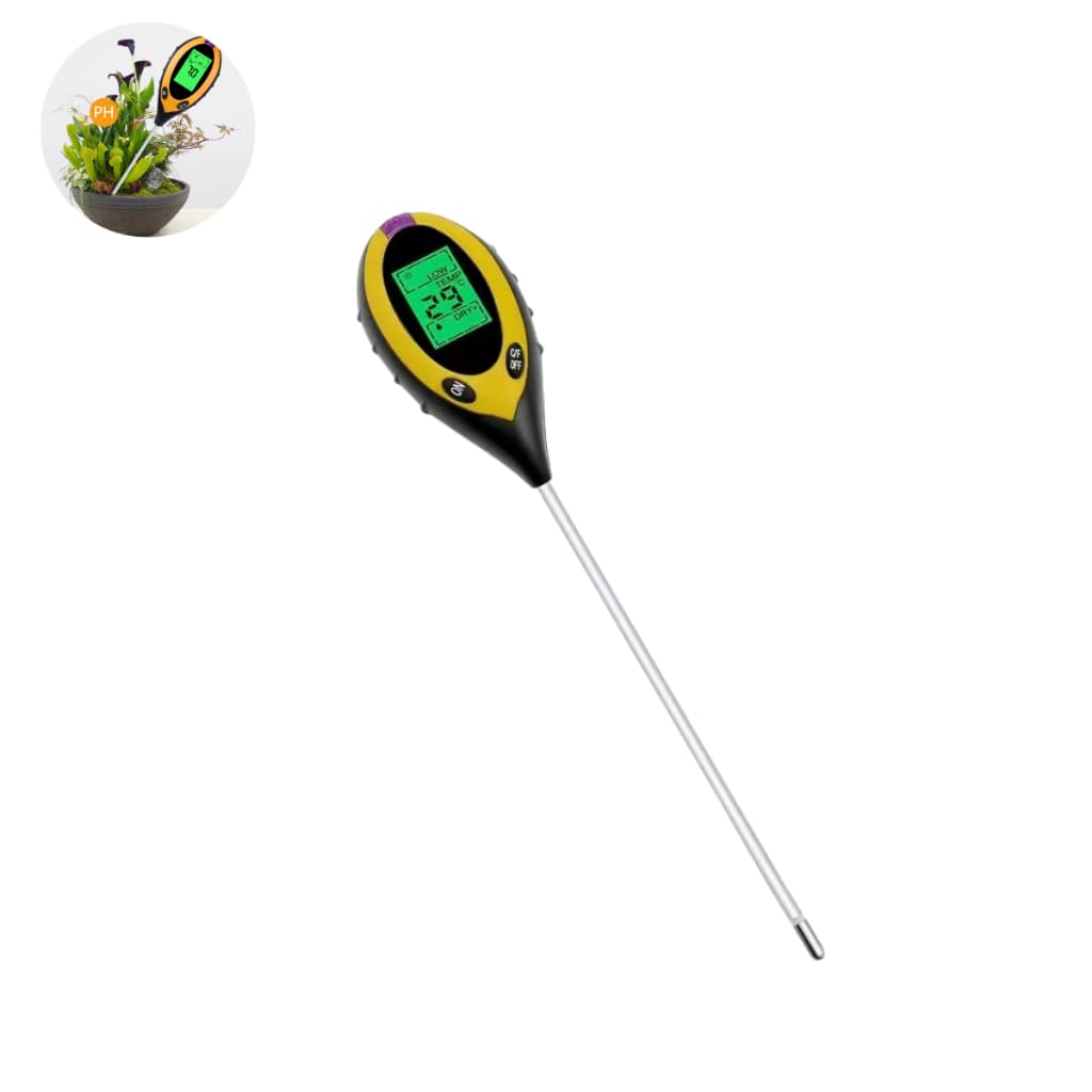 Medidor Detector De Solo Plantas Digital 4 em 1 PH Umidade Luz Termômetro Profissional