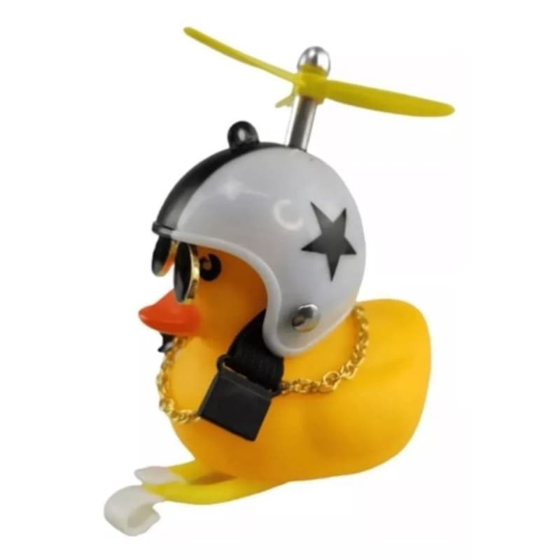 Pato Patinho Moto Enfeitecapacete Moto C/luz Led Decorativo Guidão moto Bike