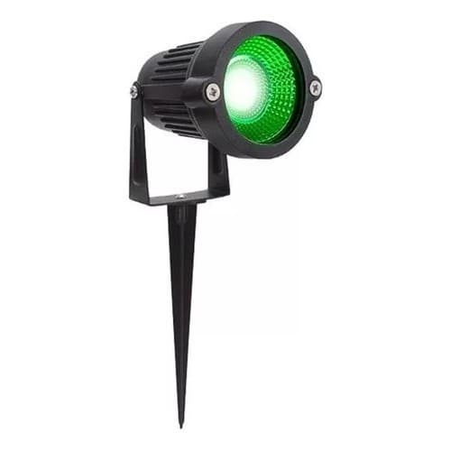Luminária Espeto LED 3W Verde para Jardim, IP65, à Prova d'Água