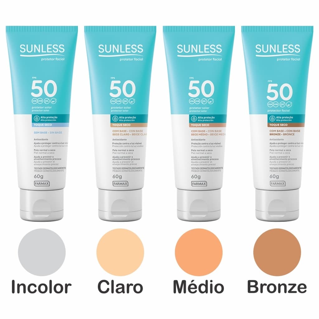 Protetor Solar Facial 60g FPS 50 Toque Seco Sunless