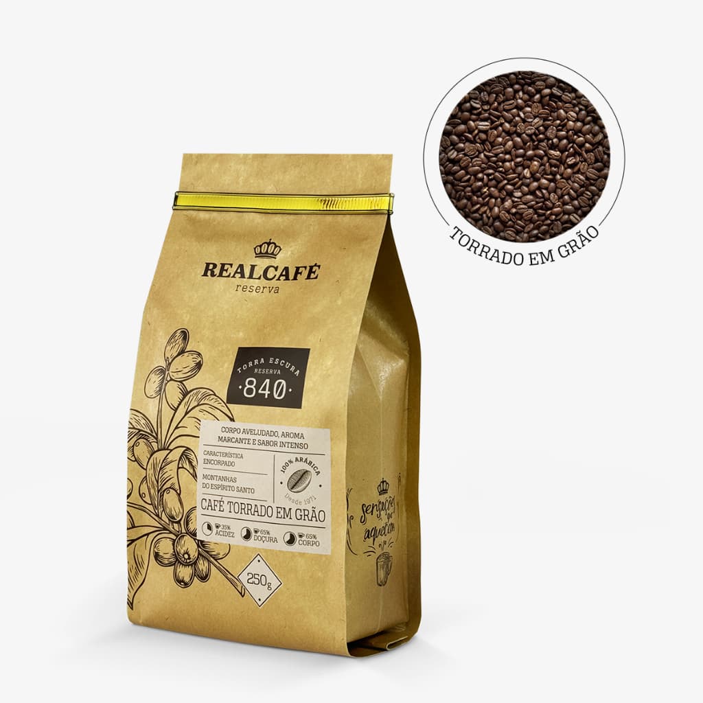 Café Especial Torrado em Grãos Realcafé Reserva 840 | Torra Intensa | 100% Arábica | 250G | Pontuação 86,00