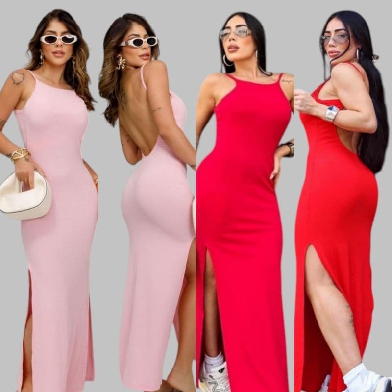 Vestido Feminino Longo , Vestido Feminino Vermelho Costa Nua , Vestido Feminino Branco Anarruga