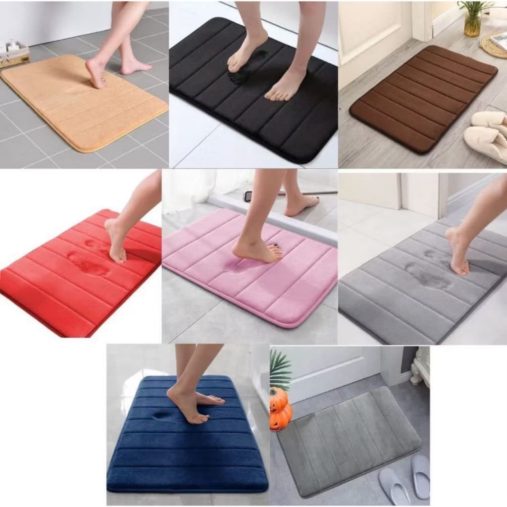 LISTRAS Aleatório Tapete Paralelepípedos Soft para Banheiro, Sala e Quarto Diversas Cores Antiderrapante Super
