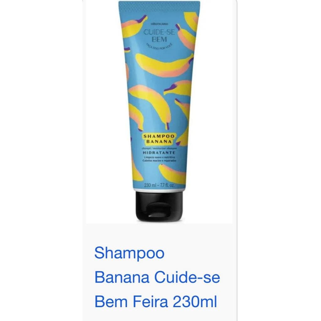 shampoo de banana hidratante de 230 ml cuide se bem o boticario.
