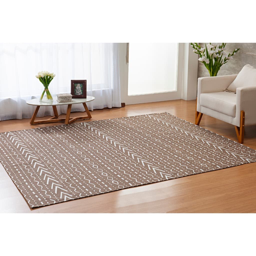 Tapete Sala Grande 3.00x2.00m Jacquard Base Emborrachada Antiderrapante Lavável Antialérgico