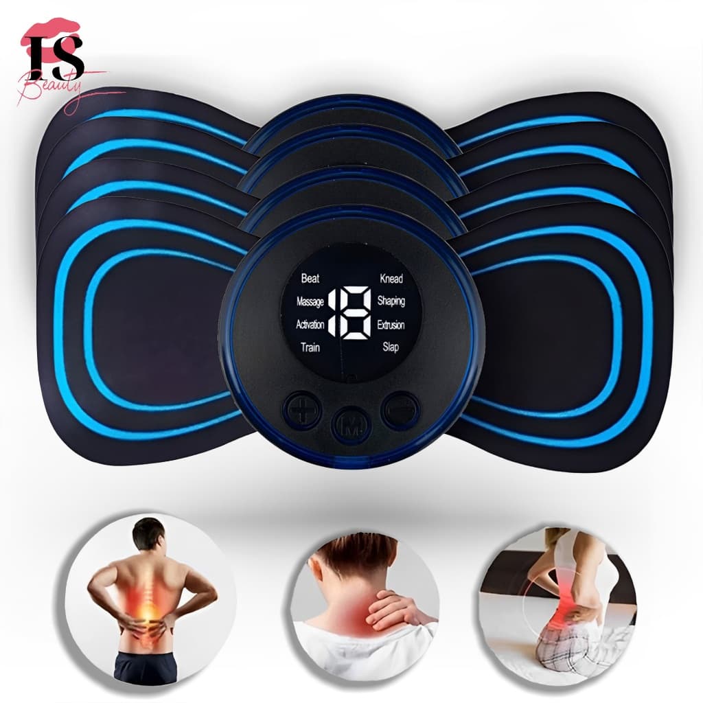 Massageador Elétrico EMS Portátil Recarregável – Alívio de Dores Musculares no Pescoço e Corpo