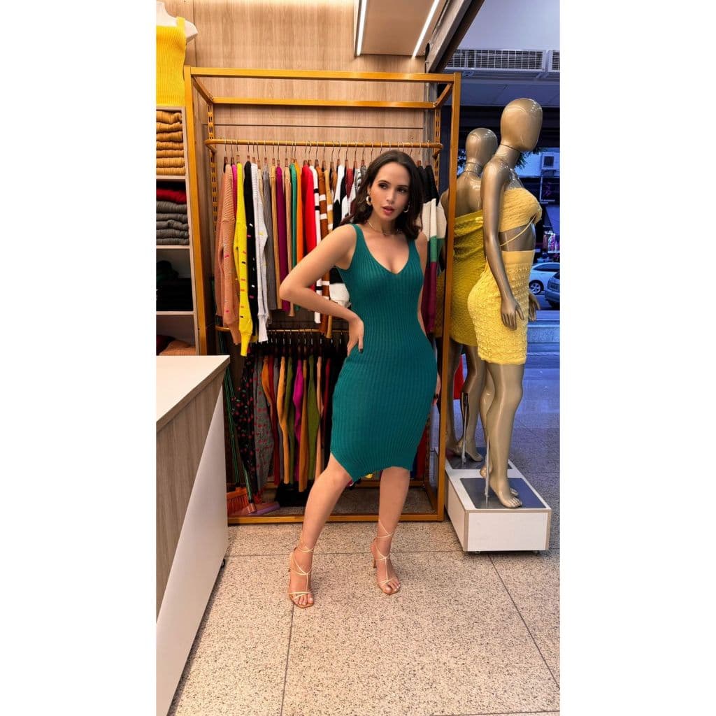 Vestido Tricô Modal Regata / Vestido de Alça / Vestido Tubinho / Moda Tendência envio rápido