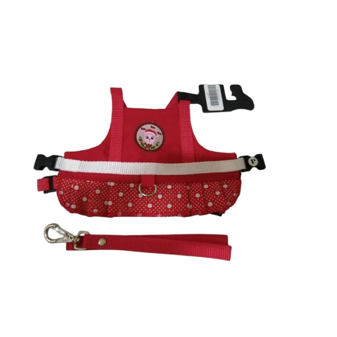 Peitoral Com Guia Para Passeio Cachorro Gato Pet Natal Roupa Pet